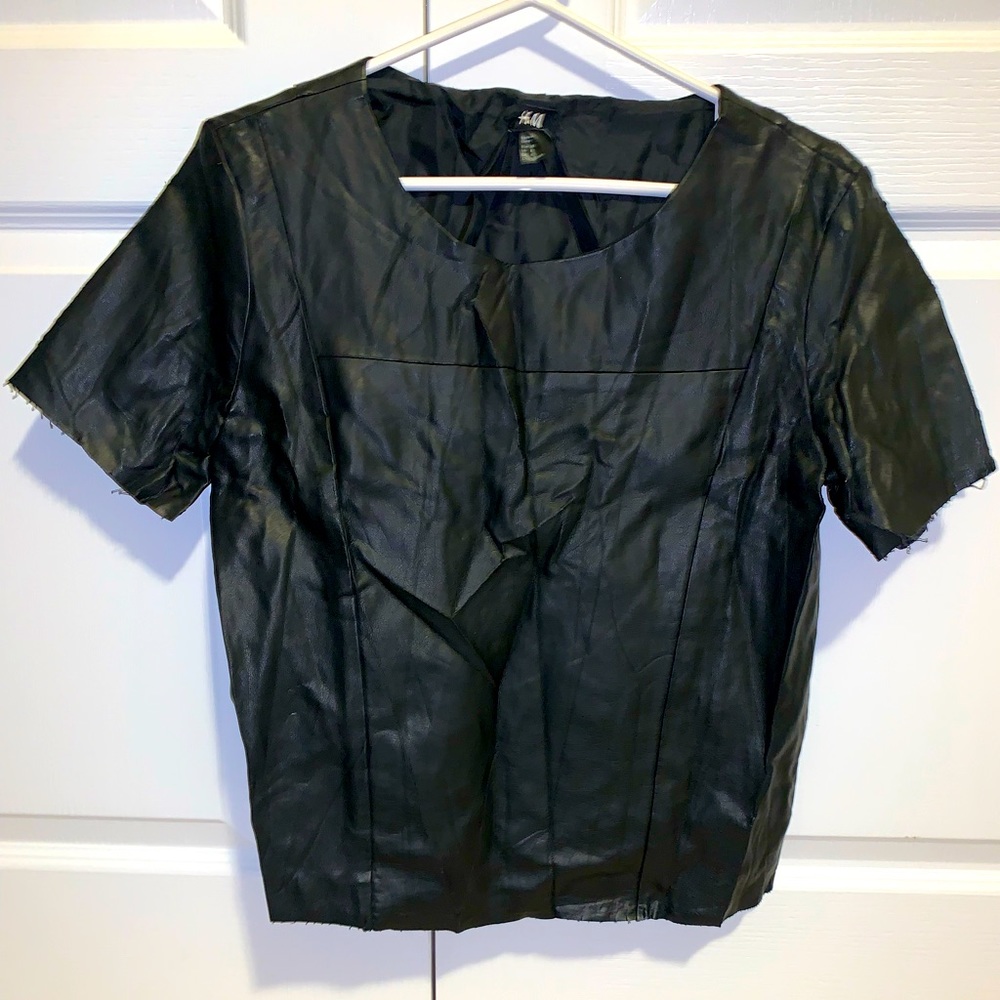 Leather short sleeve tshirt- size medium